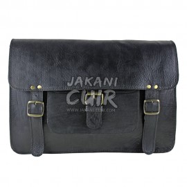 Moroccan  black leather business bag