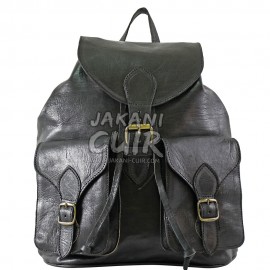 Moroccan Black Leather Backpack Ref:M16C