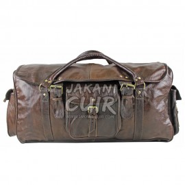 Moroccan Leather Travel Bag Brown Ref:VD2