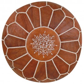 Moroccan Leather Pouffe