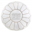 White Moroccan Leather Pouf  Ref:PSS4-37