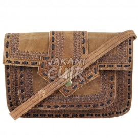 Square Leather Bag Engraved Ref:X27A