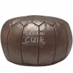 moroccan leather pouf Black and white