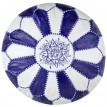 MOROCCAN POUF IN WHITE AND DARK BLUE
