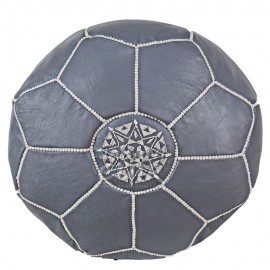 Moroccan Leather Stool Color Gray Ref:TB6-4