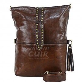 moroccan  modern leather bag brown