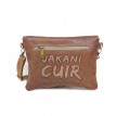 Wallet leather bag with Kilim