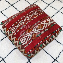 Vintage Moroccan kilim square pouf Ref:PK1-60