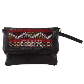 Wallet Leather Bag With Kilim Ref:P44B