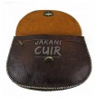 sac-pochette  marron foncé classe  en cuir marocain
