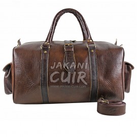 leather travel bag Brown